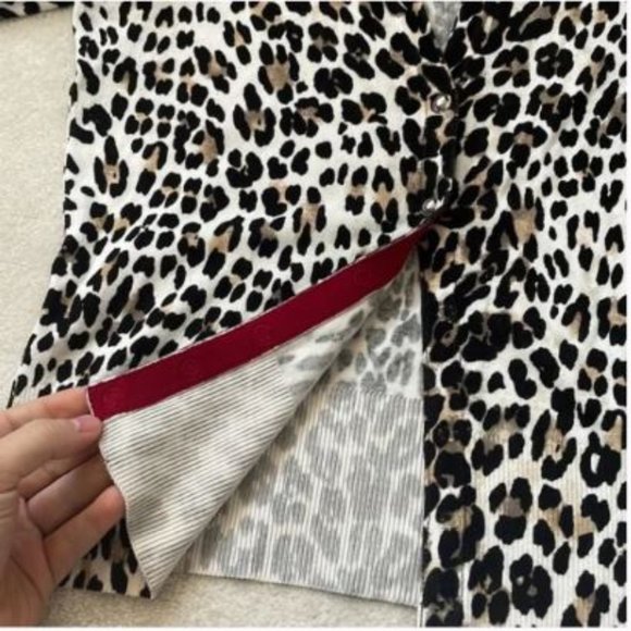 Leopard Print Button-Front Cardigan - Picture 11 of 12